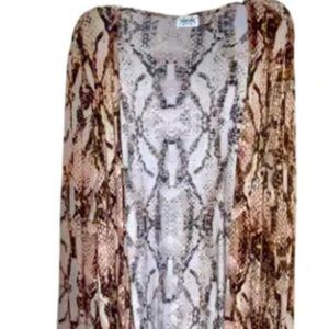 Texas True Threads Duster Cardigan in Snakeskin Print Medium